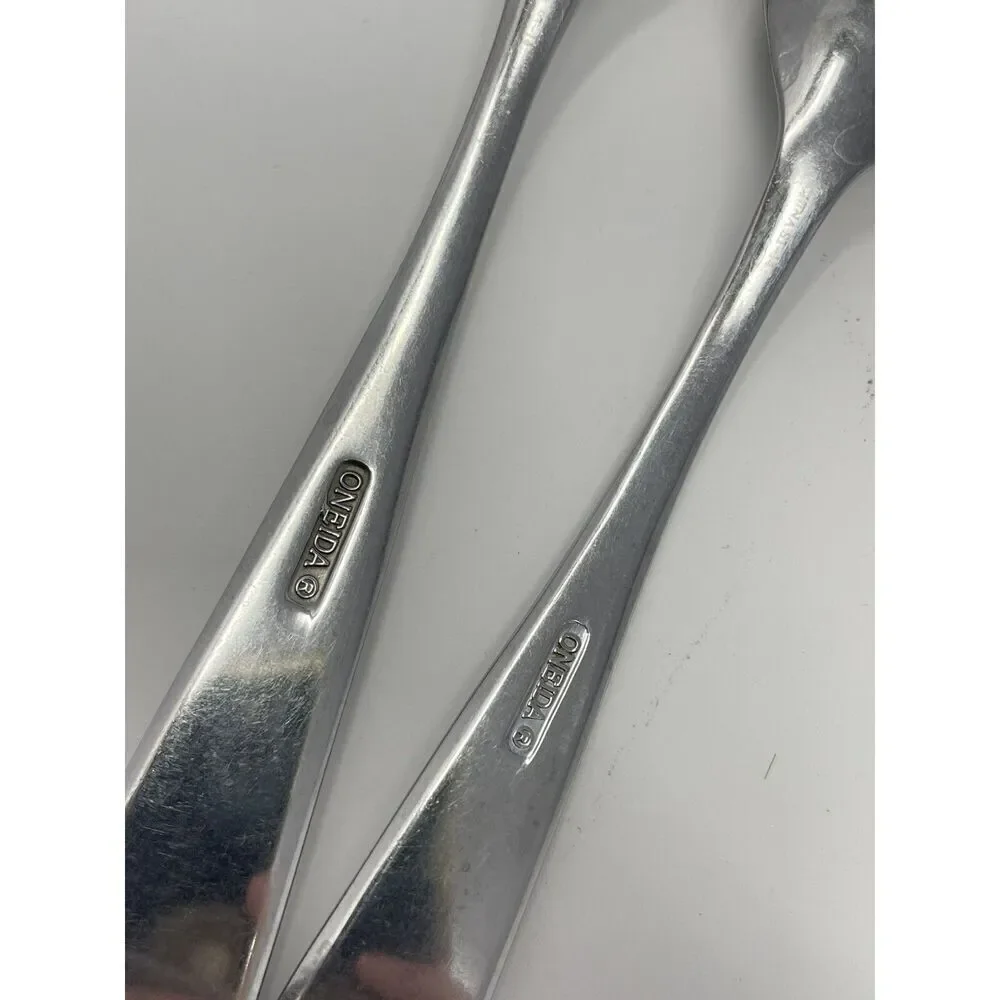 Oneida Grayson Glossy Stainless Soup Place Dinner Spoon 7” And Teaspoon 6 3/8”